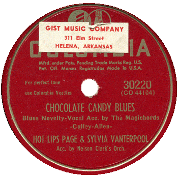 Sylvia - Chocolate Candy Blues Columbia 78