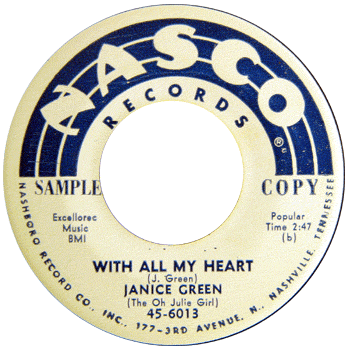 Jackie Green - With All My Heart Promo 45