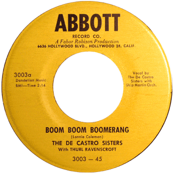 De Castro Sisters - Boom Boom Boomerang 45