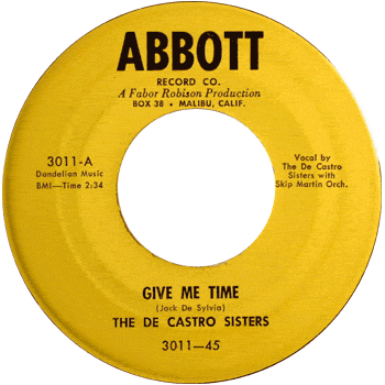 De Castro Sisters - Give Me Time Stock