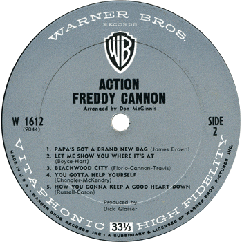 Freddie Cannon - Action Mono LP Label 2