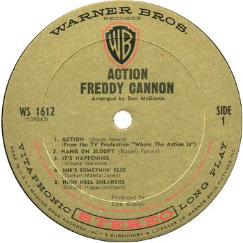 Freddie Cannon - Action Stereo LP Label 1