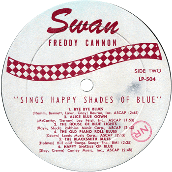 Freddy Cannon - Sings Happy Shades Of Blue LP Label 2