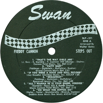 Freddie Cannon - Steps Out LP Label 1