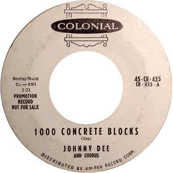 Johnny Dee - 1000 Concrete Blocks 45 promo