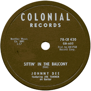 Johnny Dee - Sittin In The Balcony Colonial 78