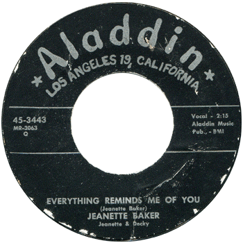 Jeanette Baker - Everything Reminds Me Of You  Aladdin Stock