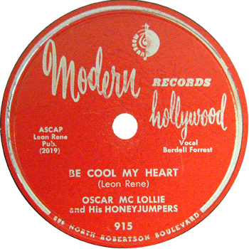 Oscar McLollie - Be Cool My Heart Modern 78