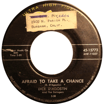 Dick D'Agostin - Afriad To Take A Chance
