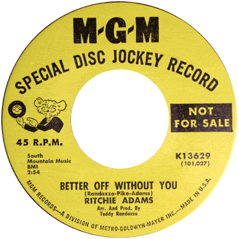 Ritchie Adams - Better Off Without You MGM Promo