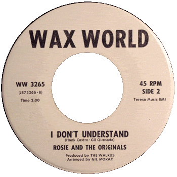 Rosie And The Originals - I Don't Understand Wax World Stock