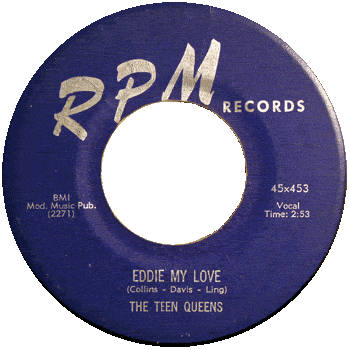 Teen Queens - Eddie My Love 45 Blue