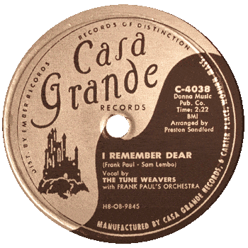 Tune Weavers - I Remember Dear Casa Grande 78