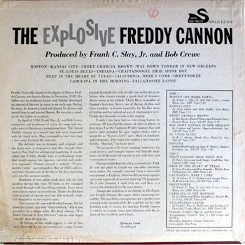 Freddy Cannon - Explosive LP Stereo Back Cover